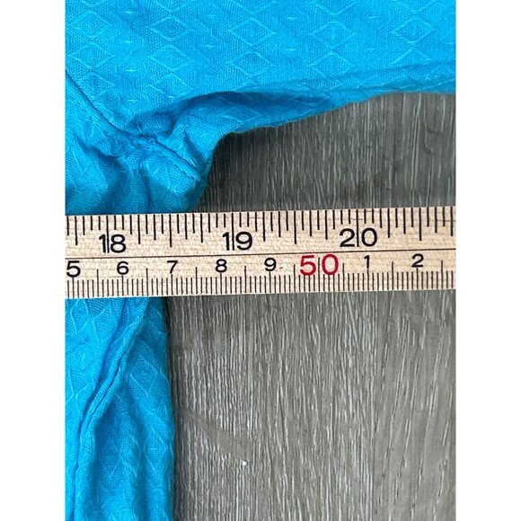 Kaftan Dress Women XL blue Button indian straight kurta kurti tunic mock neck - Picture 6 of 8